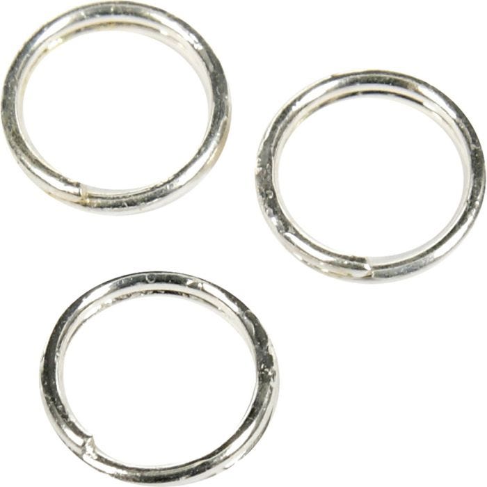 Anneaux brisés, d 5 mm, argenté, 30 pièces/ 1 Pq.