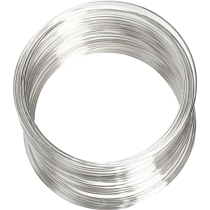 Bracelet spirale, d 6 cm, ép. 0,8 mm, argenté, 1 pièce