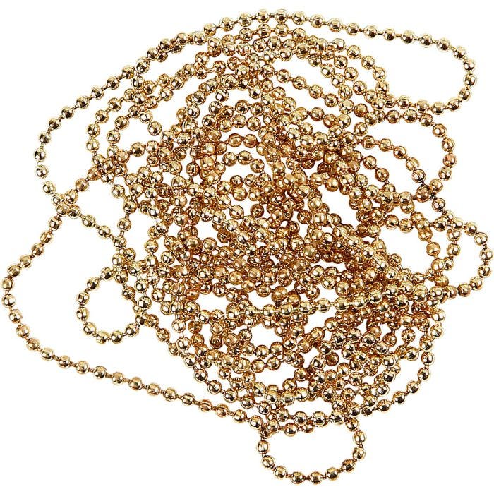 Chaîne de perles, d 1,5 mm, doré, 150 cm/ 1 rouleau