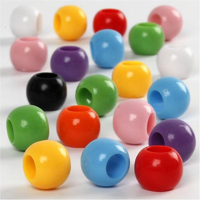 Perles Pony, d 10 mm, diamètre intérieur 4,5 mm, 65 gr, 110 ml/ 1 Pq.