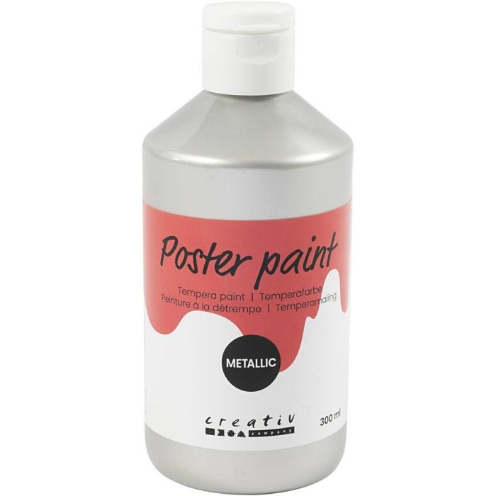 Peinture à la détrempe Métallisée, argent, 300 ml/ 1 Pq.