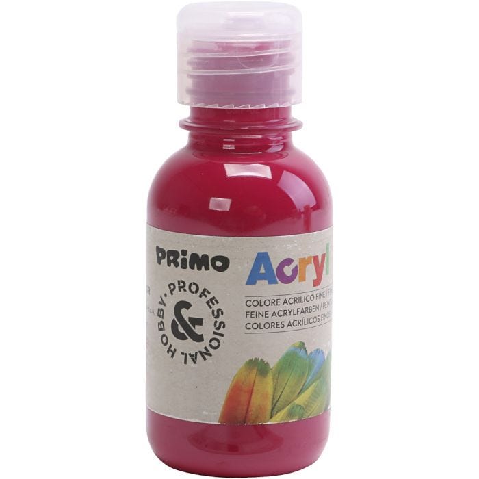 Peinture acrylique de luxe PRIMO, rouge primaire, 125 ml/ 1 flacon