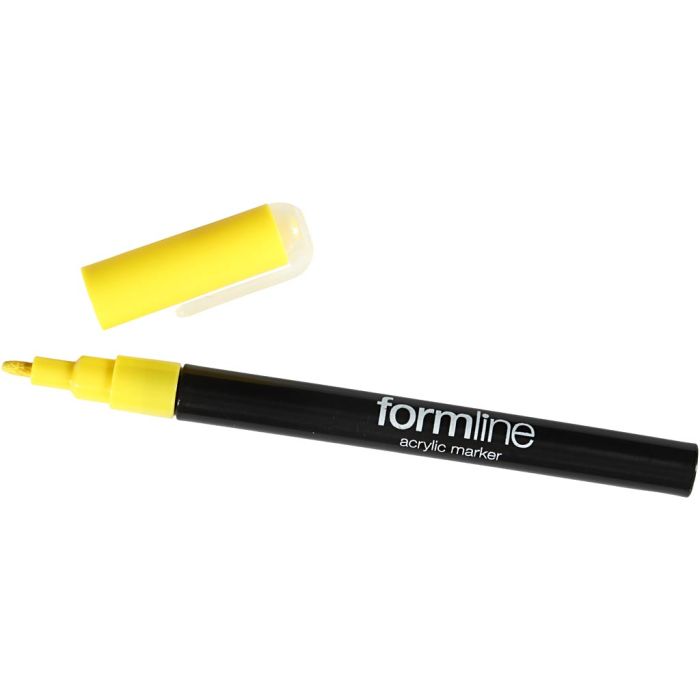 Feutre acrylique formline, trait 0,9-1,3 mm, jaune, 1 pièce