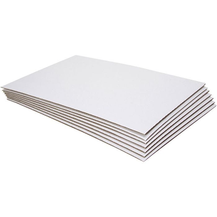 Feuilles de carton ondulé, dim. 42x60x0,7 cm, 10 pièces/ 1 Pq.
