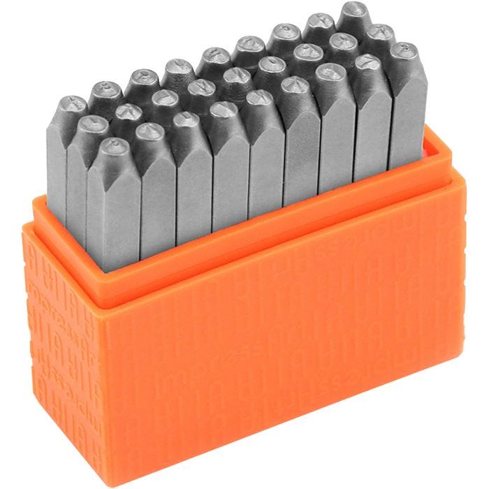 Set de tampons relief, Lettres capitales, dim. 3 mm, Police: marin , 27 pièces/ 1 set