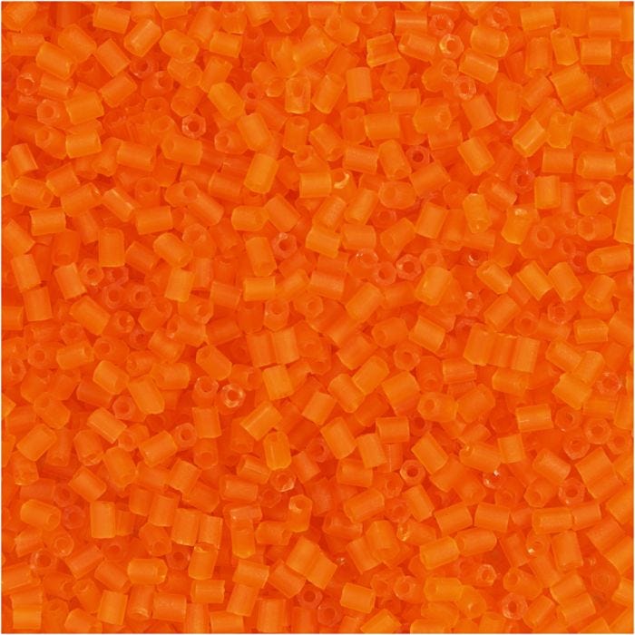 Rocailles 2-cut, 1,7 mm, 15/0, 0,5 mm, orange transparent, 25gr/ 1 Pq.