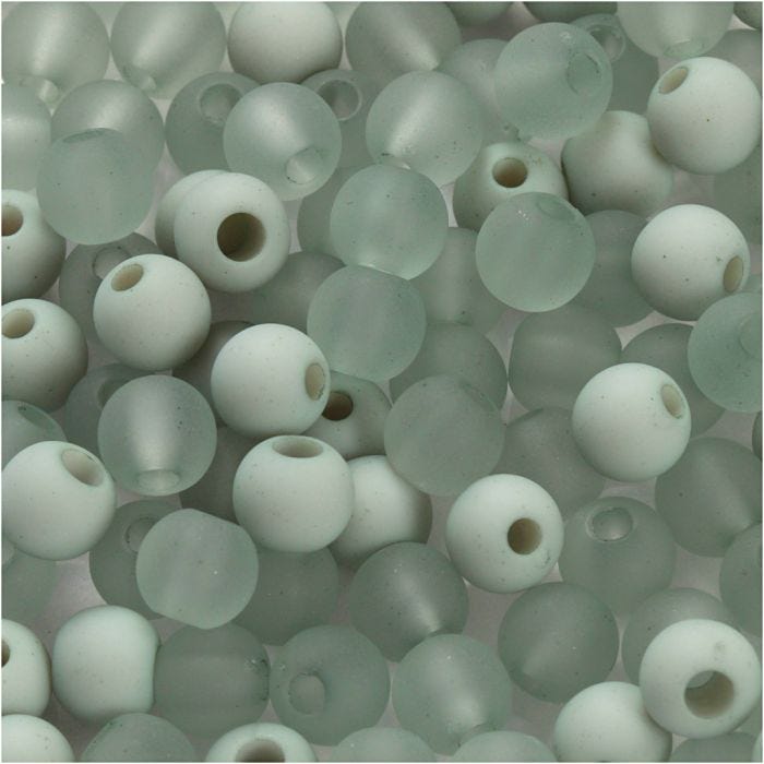 Perles en plastique, d 6 mm, diamètre intérieur 2 mm, vert clair, 40 gr/ 1 Pq.