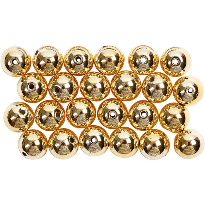 Perles de Cire, d 8 mm, diamètre intérieur 1 mm, or, 50 pièces/ 1 Pq.
