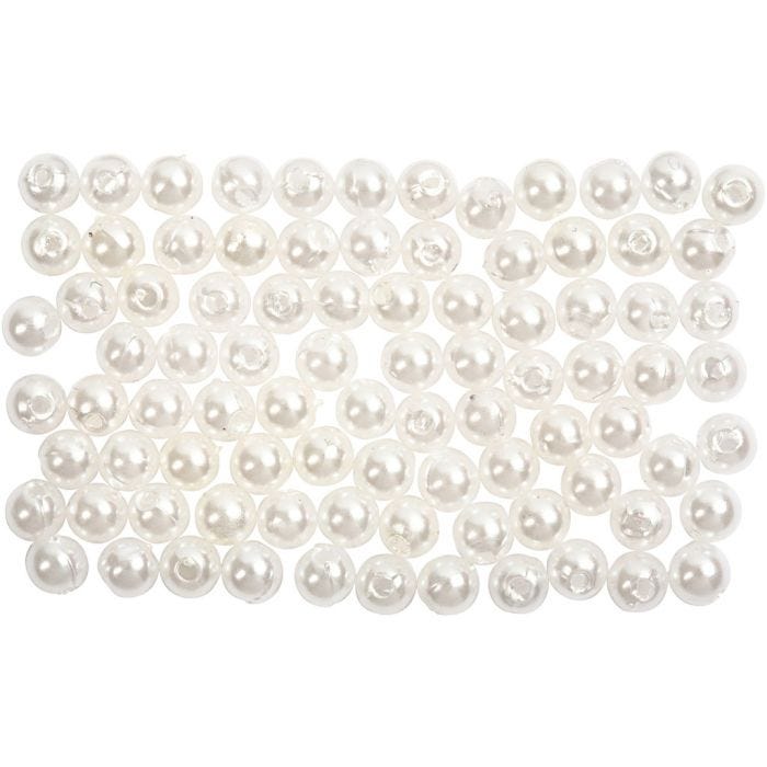 Perles de Cire, d 4 mm, diamètre intérieur 0,7 mm, nacré, 150 pièces/ 1 Pq.