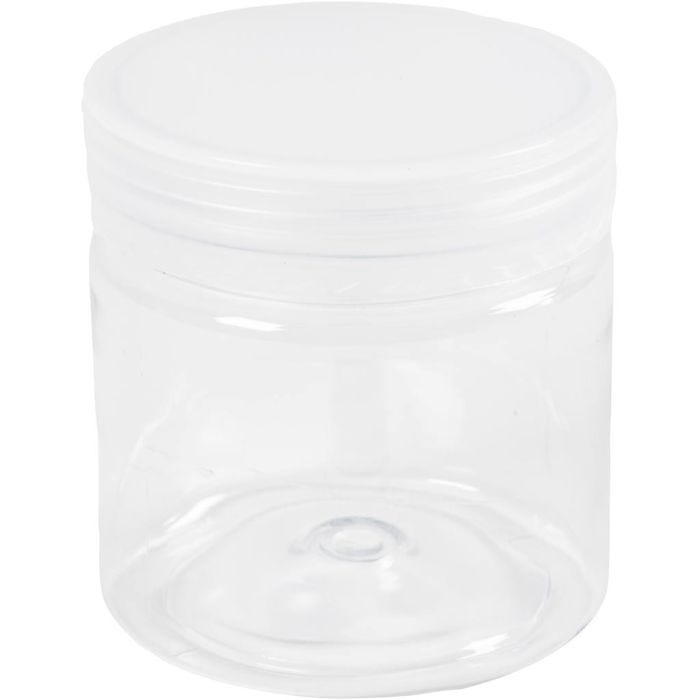 Pots de rangement en plastique, H : 7 cm, d 6,5 cm, 180 ml, 10 pièces/ 1 Pq.