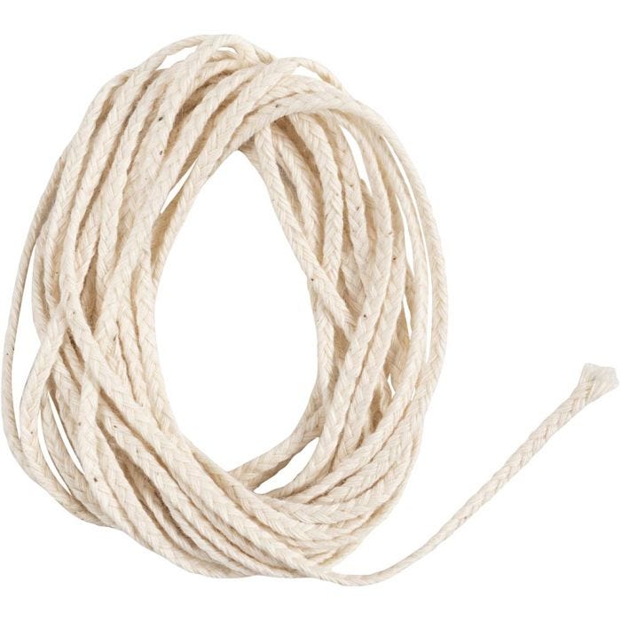 Mèche, Adapté aux bougies trempées (dia. 15-22 mm) et aux bougies moulées (dia. 40-60 mm), 100 gr, 3 m/ 1 Pq.
