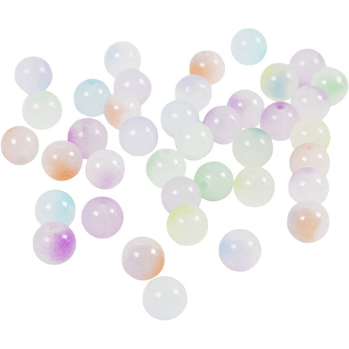 Perles princesse, d 8 mm, diamètre intérieur 1,5 mm, ca. 900 pièce, ass. de couleurs, 600 gr/ 1 Pq.