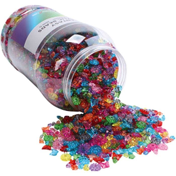 Seau de perles plastique, ass. de couleurs, 3000 gr/ 1 Pq.