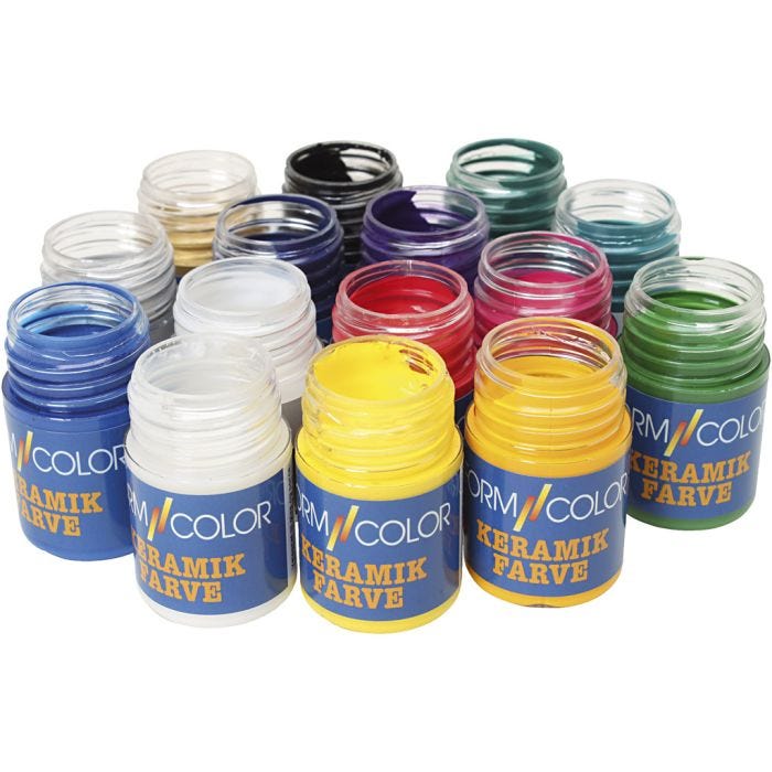 peinture pour céramique et pour porcelaine, ass. de couleurs, 15x35 ml/ 1 Pq.