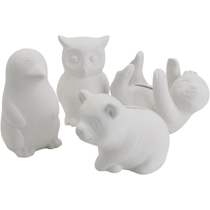 Récipients à pièces de caractère, Animaux, dim. 8,5-11 cm, Le contenu peut varier , 4x6 pièces/ 1 Pq.