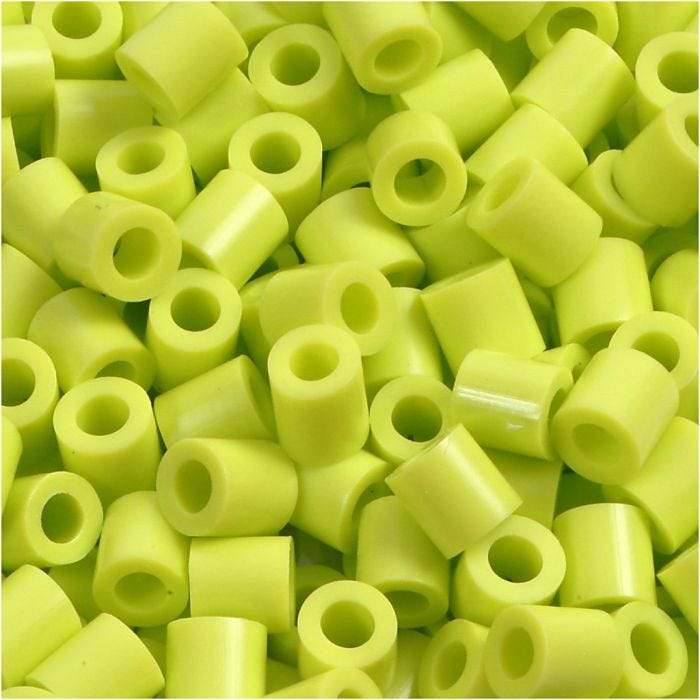 Perles à repasser, dim. 5x5 mm, diamètre intérieur 2,5 mm, medium, vert citron (32241), 1100 pièces/ 1 Pq.