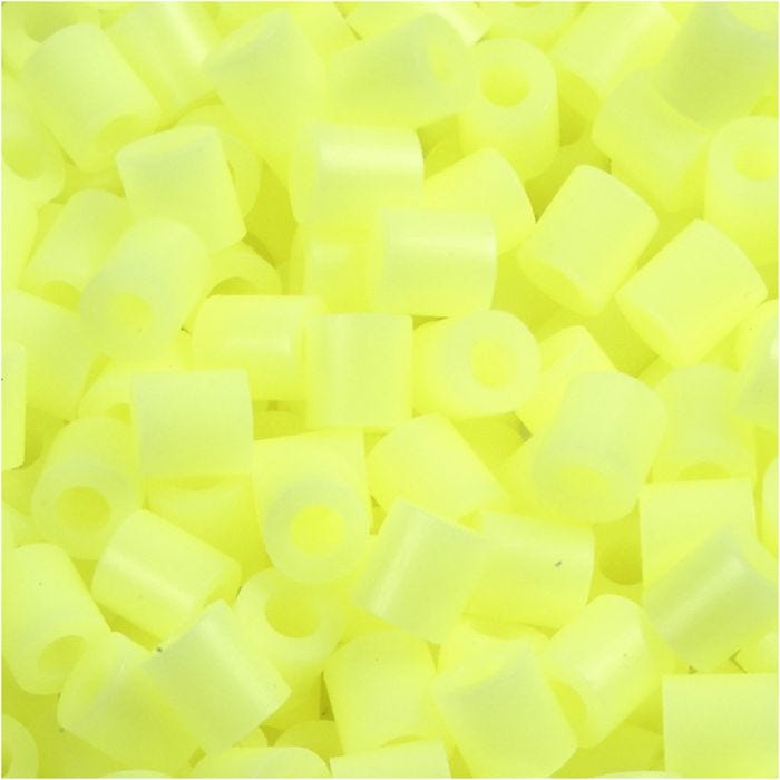 Perles à repasser, dim. 5x5 mm, diamètre intérieur 2,5 mm, medium, jaune pastel (32244), 6000 pièces/ 1 Pq.