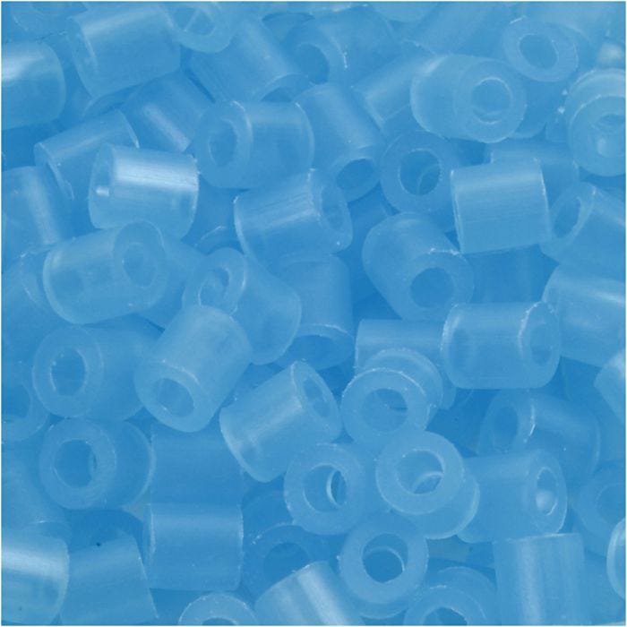 Perles à repasser, dim. 5x5 mm, diamètre intérieur 2,5 mm, medium, bleu néon (32235), 1100 pièces/ 1 Pq.