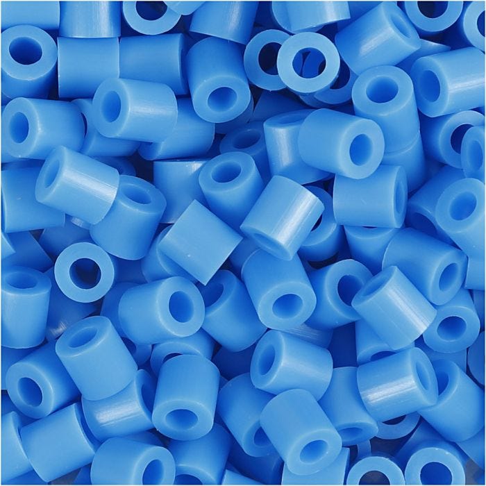 Perles à repasser, dim. 5x5 mm, diamètre intérieur 2,5 mm, medium, bleu (32238), 1100 pièces/ 1 Pq.