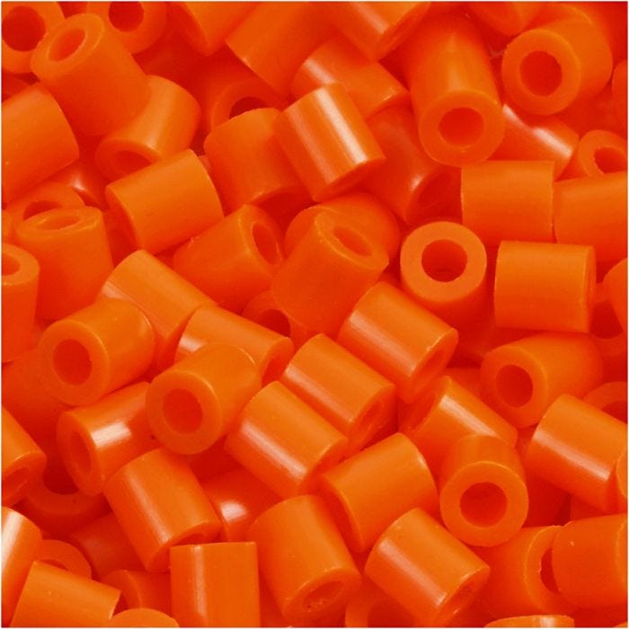 Photo Pearls, dim. 5x5 mm, diamètre intérieur 2,5 mm, medium, orange transparent (13), 1100 pièces/ 1 Pq.
