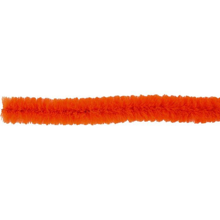 Fil chenille, L : 30 cm, ép. 6 mm, orange, 2x50 pièces/ 1 Pq.