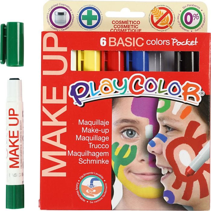 Maquillage Playcolor, ass. de couleurs, 6x5 gr/ 1 Pq.