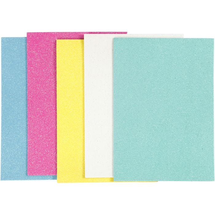 Feuilles de mousse EVA, A5, feuille 148x210 mm, ép. 2 mm, 5 flles/ 1 Pq.