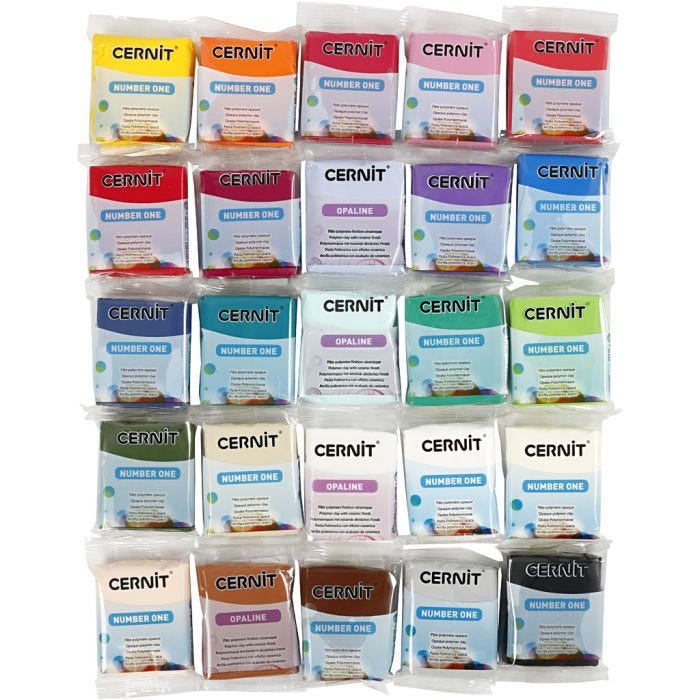 Cernit, Le contenu peut varier , ass. de couleurs, 25x56 gr/ 1 Pq.