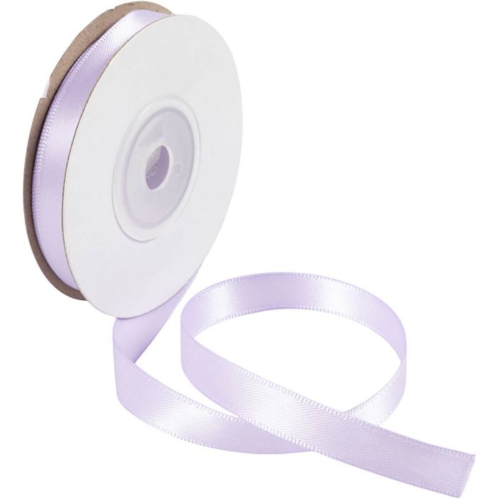 Ruban de satin, L : 10 mm, mauve clair, 10 m/ 1 rouleau