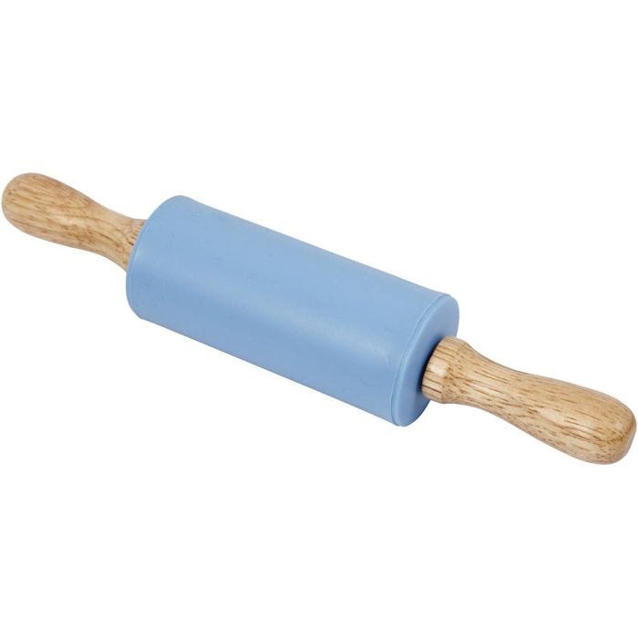Rouleau à pâtisserie, L : 23 cm, d 4.5 cm, bleu clair, 1 pièce