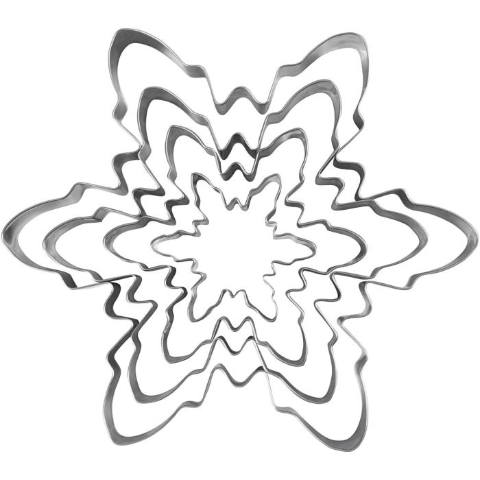 Emporte-pièces, Flocon de neige, H : 2,5 cm, dim. 6-16,5 cm, 1 pièce/ 1 Pq.