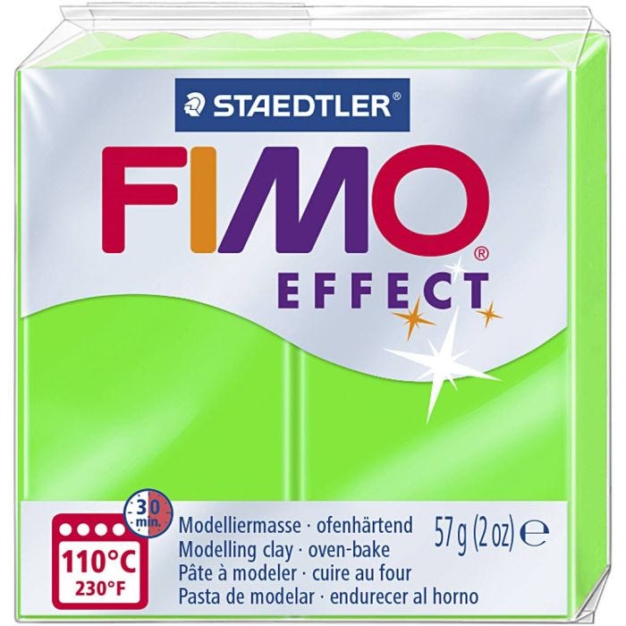 FIMO effect, vert néon, 57 gr/ 1 Pq.
