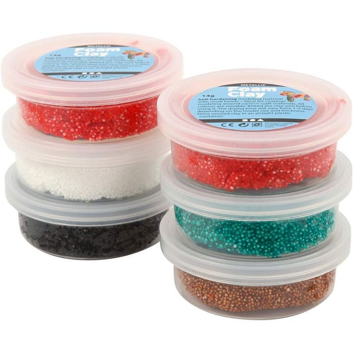 Foam Clay®, couleurs de noël, 6x14 gr/ 1 Pq.
