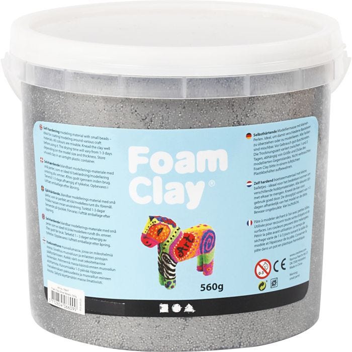 Foam Clay®, Métallisé, argent, 560gr/ 1 seau