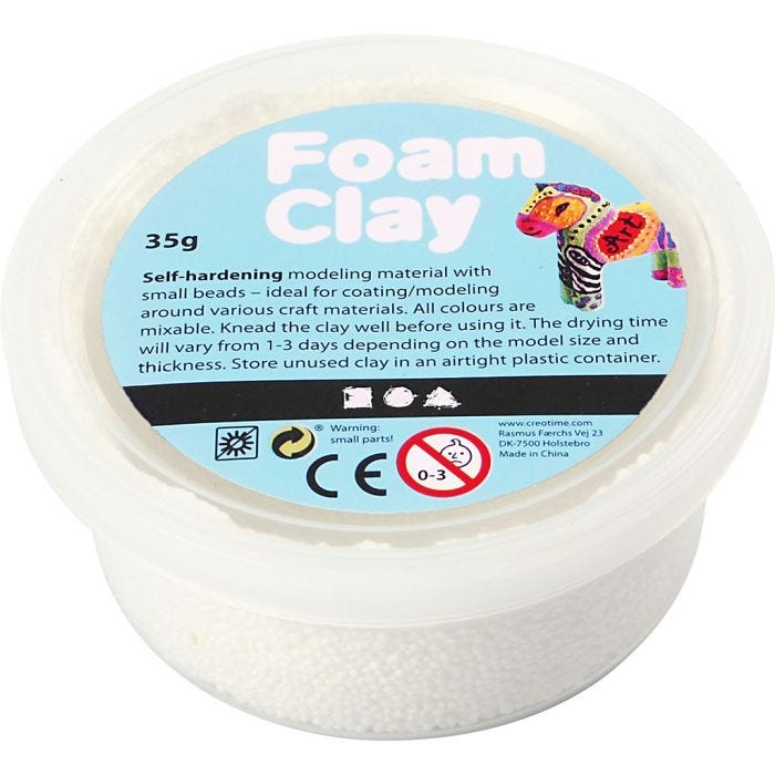 Foam Clay®, blanc, 35gr/ 1 boîte