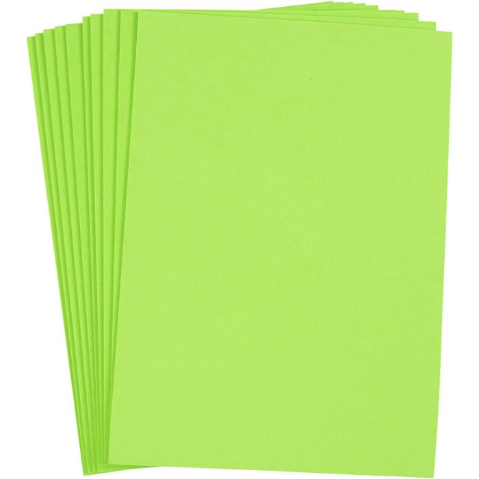 Feuille De Mousse EVA, A4, feuille 210x297 mm, ép. 2 mm, vert clair, 10 flles/ 1 Pq.