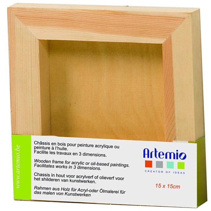 Châssis bois 3D à décorer, dim. 15x15 cm, 1 pièce