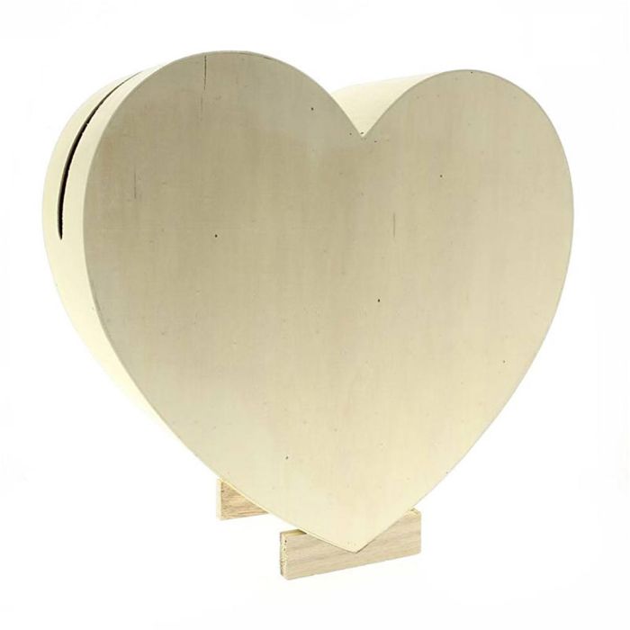 Urne Coeur en bois, dim. 35 cm, 1 pièce