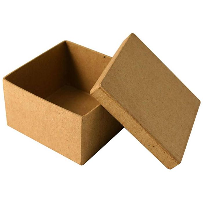 Boîte en carton, carrée, H : 5 cm, dim. 8,5x8,5 cm, 1 pièce