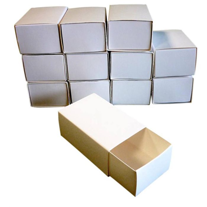 Boîtes format allumettes vide, dim. 8x5x3,5 cm, 12 pièces/ 1 Pq.