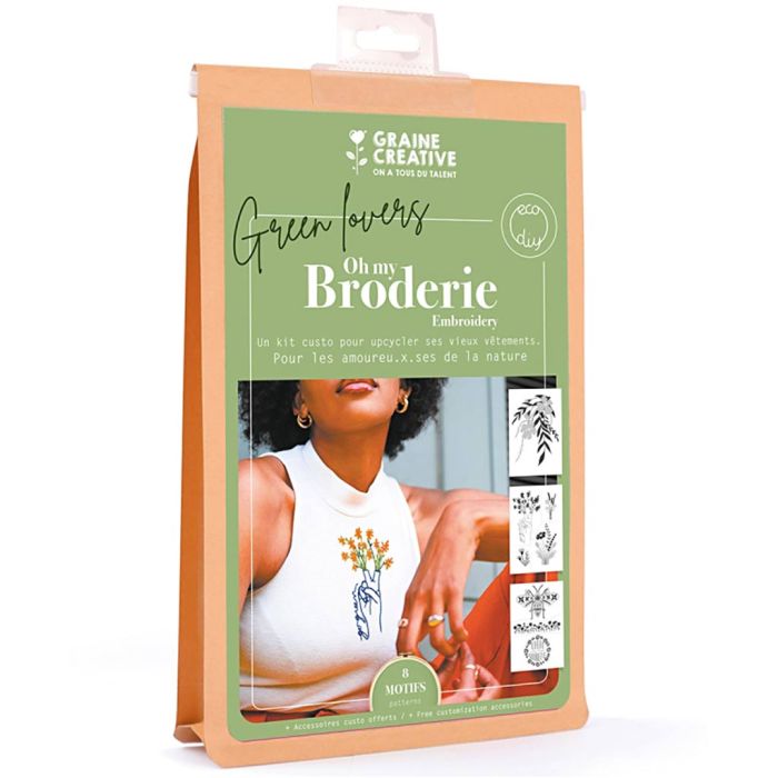 Kit DIY broderie sur vêtement, naturel, 1 Pq.