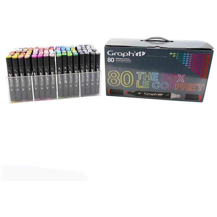 Graph'it Coffret marqueurs à alcool, 80 pièces/ 1 Pq.