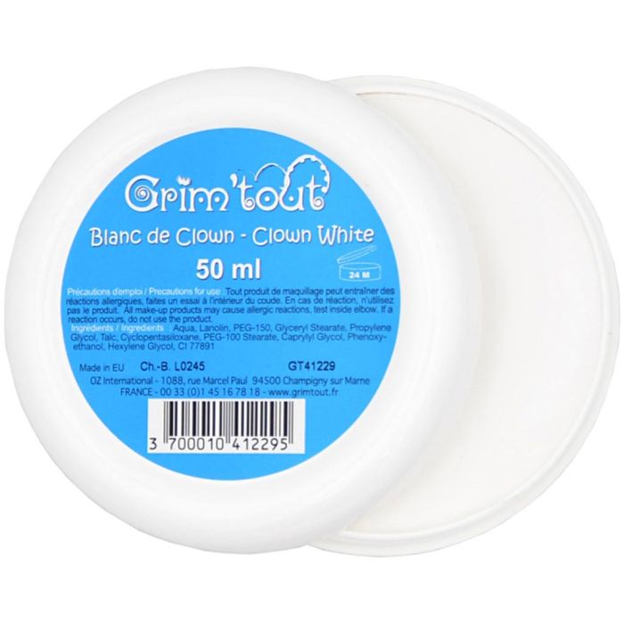 Maquillage de Clown, blanc, 50 ml/ 1 boîte