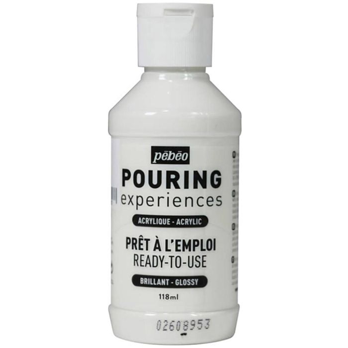 Peinture Acrylique Pouring Pébéo, blanc, titanium, 118 ml/ 1 flacon