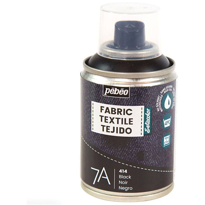 Peinture textile en bombe, noir, 100 ml/ 1 flacon