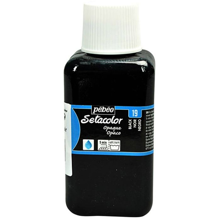 Peinture tissu Setacolor Pébéo, noir, 250 ml/ 1 flacon
