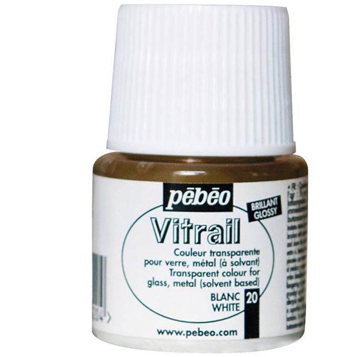 Peinture vitrail transparente, blanc, 45 ml/ 1 flacon