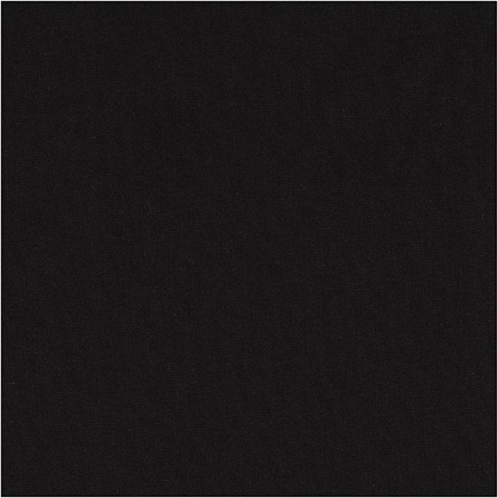 Tissu, L : 145 cm, 140 gr, noir, 5 m/ 1 Pq.