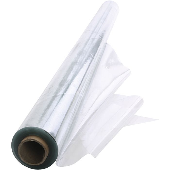 Toile cirée, L : 140 cm, ép. 0,14 mm, 185 gr, transparent, 30 m/ 1 rouleau