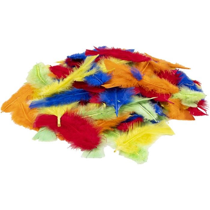 Duvet, L : 7-15 cm, ass. de couleurs, 100 gr/ 1 sac